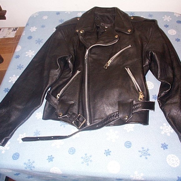 Michael Alle Leather Motorcycle Jacket California Highway Police Style jacket - Picture 1 of 7